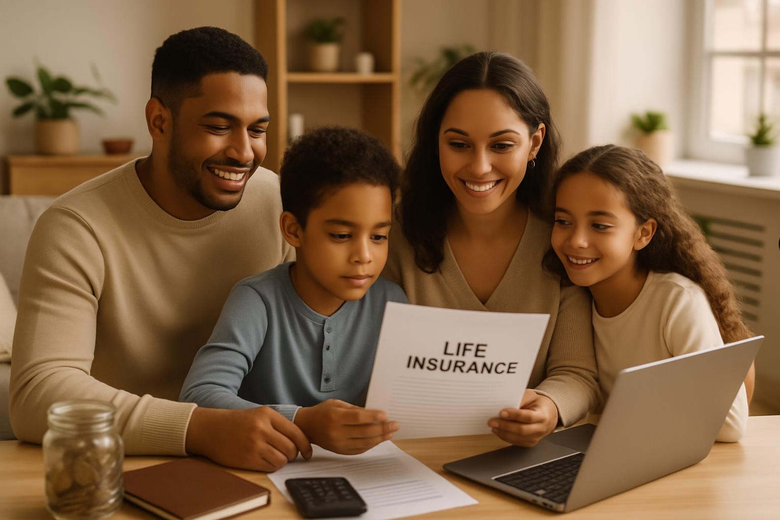 Family discussing life insurance options
